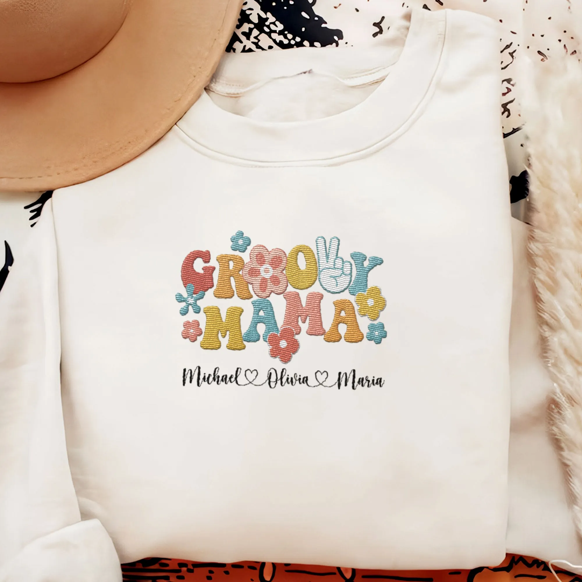 Groovy Mama - Personalized Embroidered Shirt
