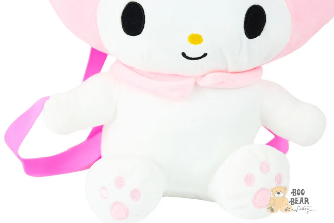 Hello Kitty My Melody Soft Plush Backpack Peach White | $29.99  | Boo Bear