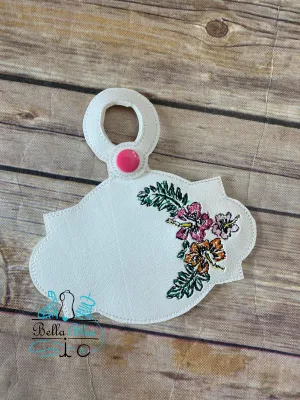 Hibiscus Tropical Monogram Frame ITH  Bag Tag fob