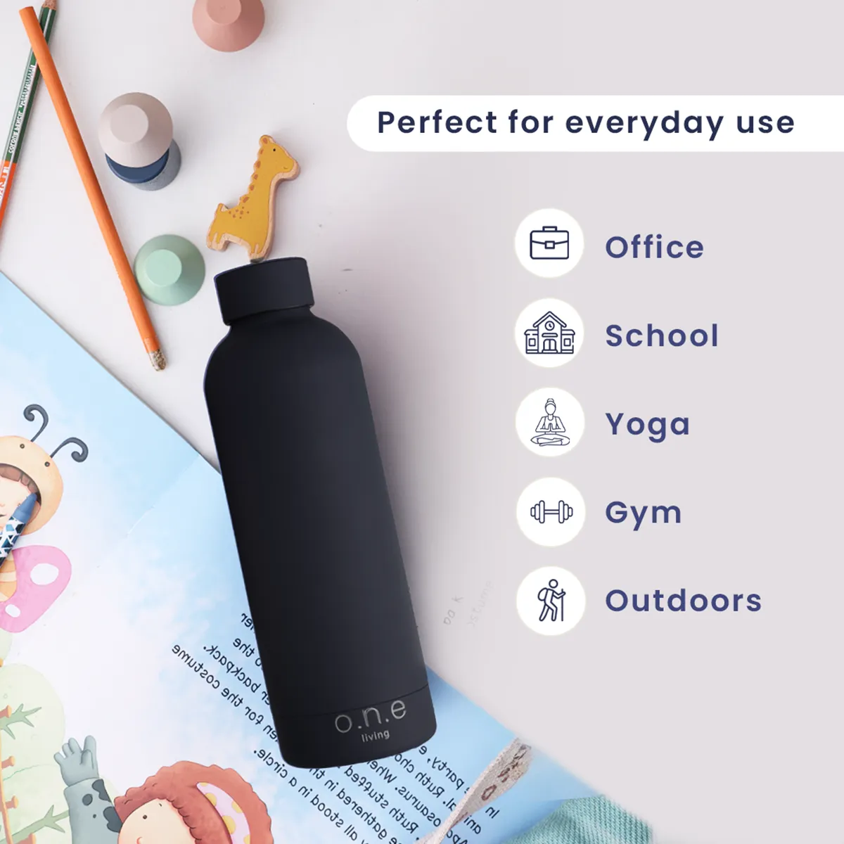 Insulated Stainless Steel Bottle | 500 ml | Black