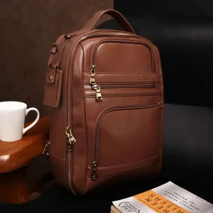 Jacob V 2.0 | Leather Backpack for Men | 100% Genuine Leather | Lifetime Service Warranty | Color: Tan