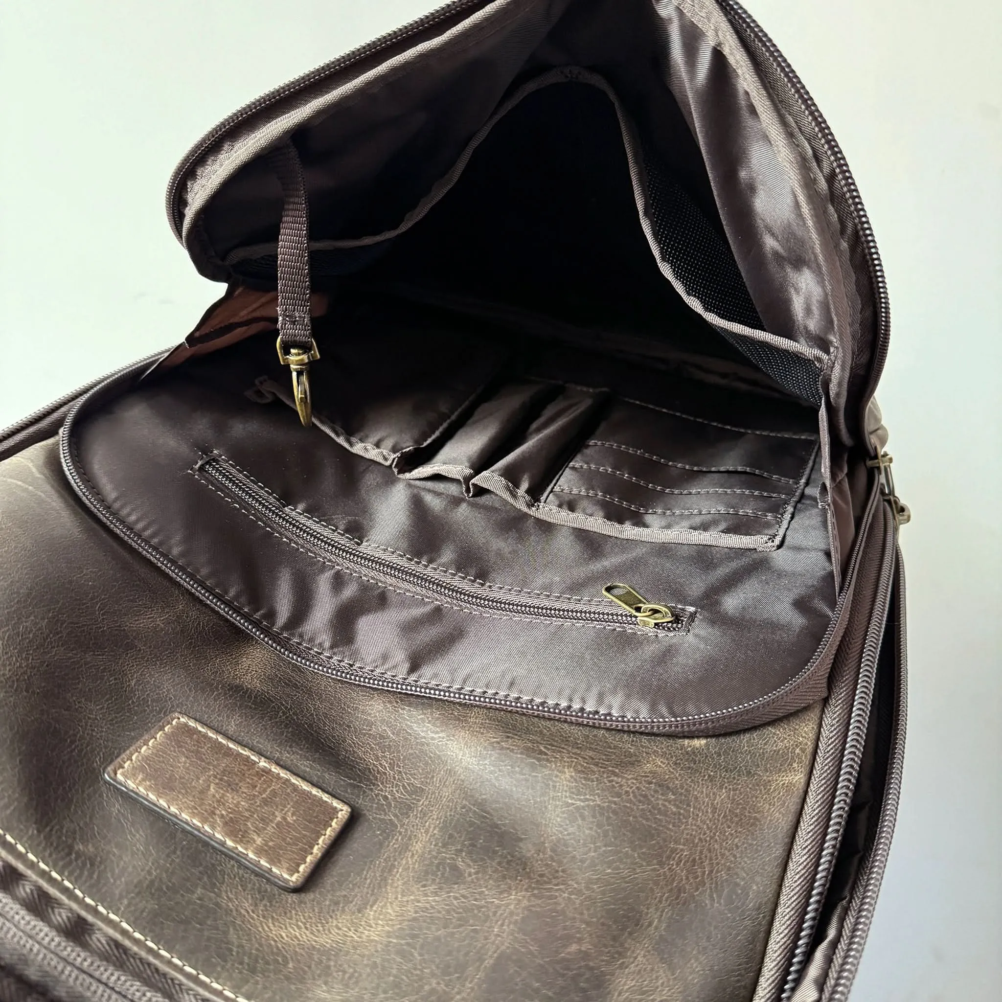 Leather Backpacks, Crazy Horse Full Grain Mens Leather Backpack