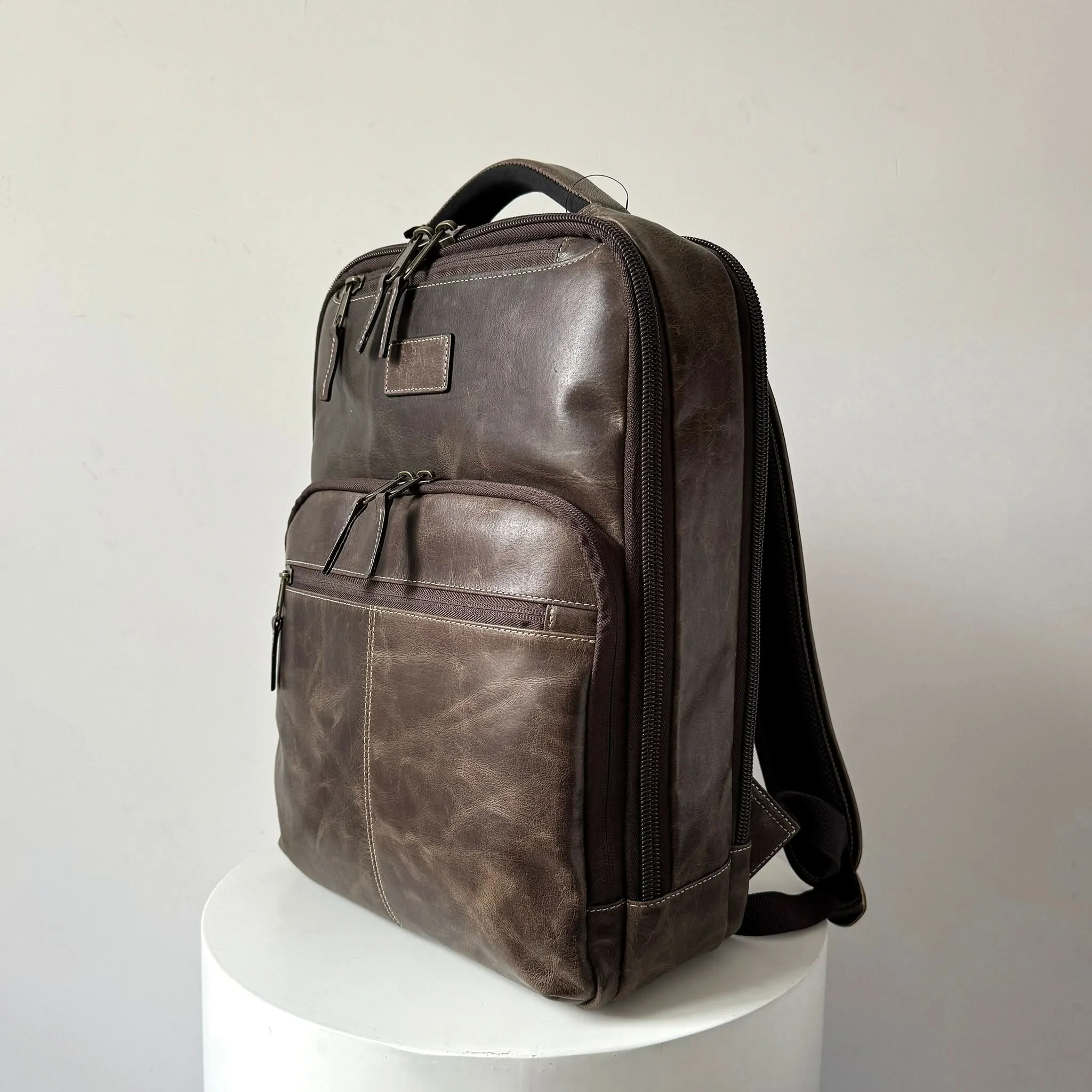 Leather Backpacks, Crazy Horse Full Grain Mens Leather Backpack