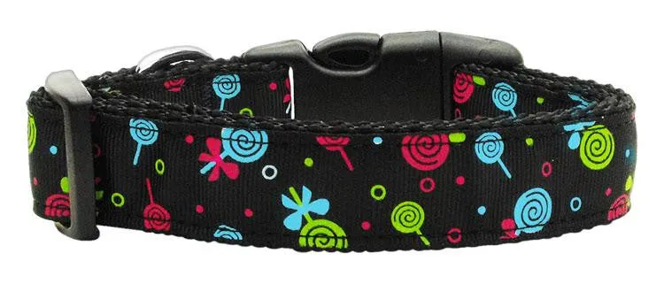 Lollipops Nylon Ribbon Collar Black Medium
