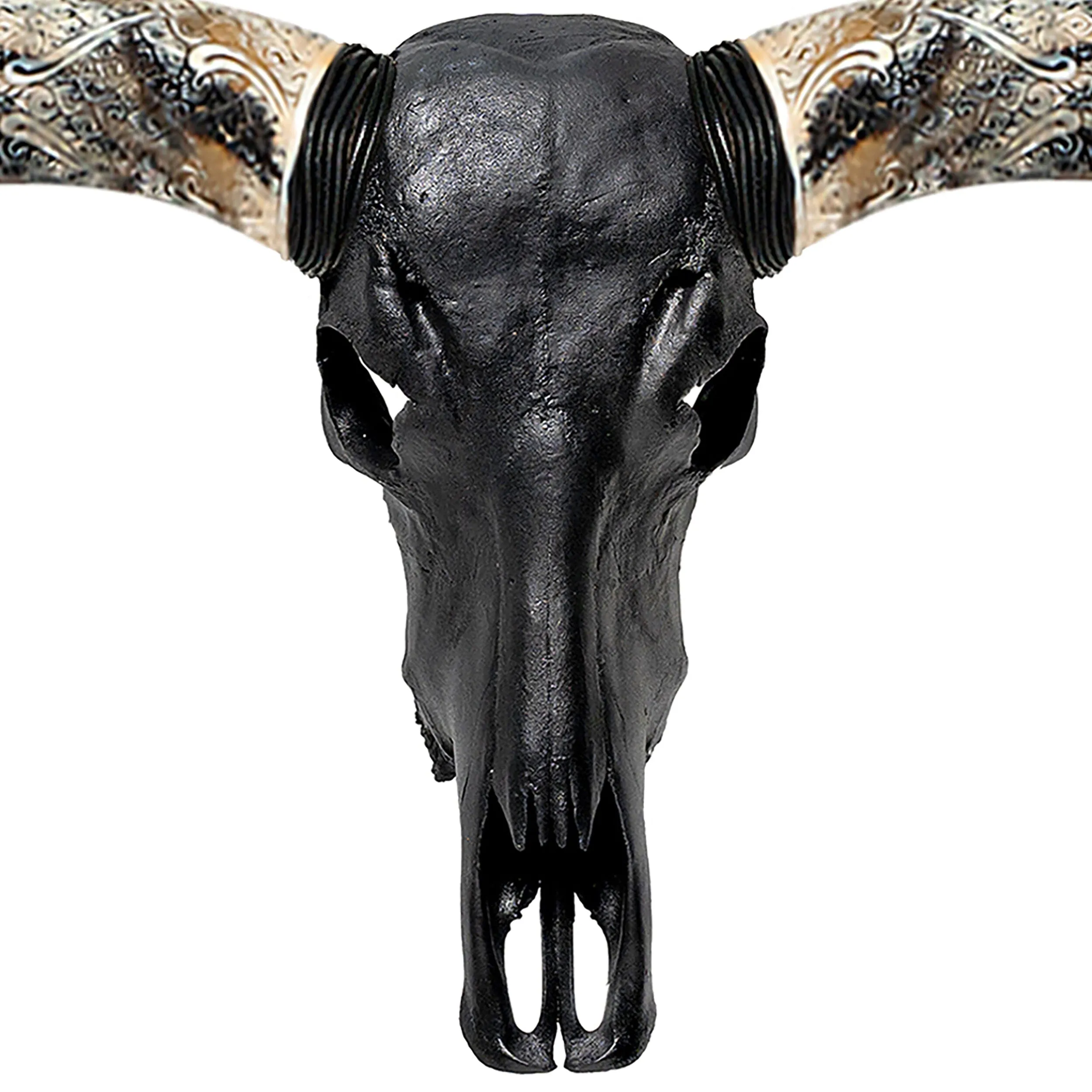 Longhorn Skull - Matte Black Storm