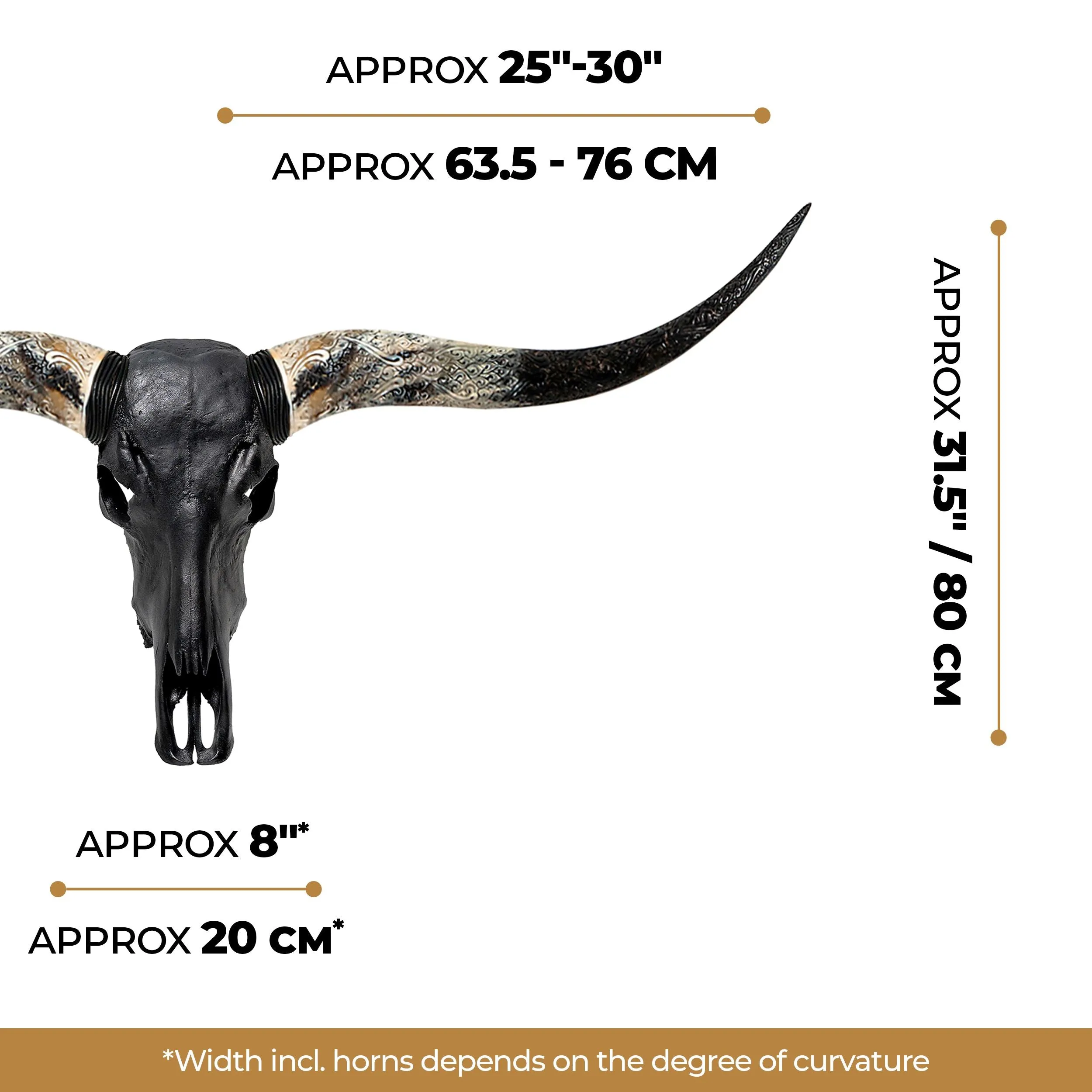 Longhorn Skull - Matte Black Storm