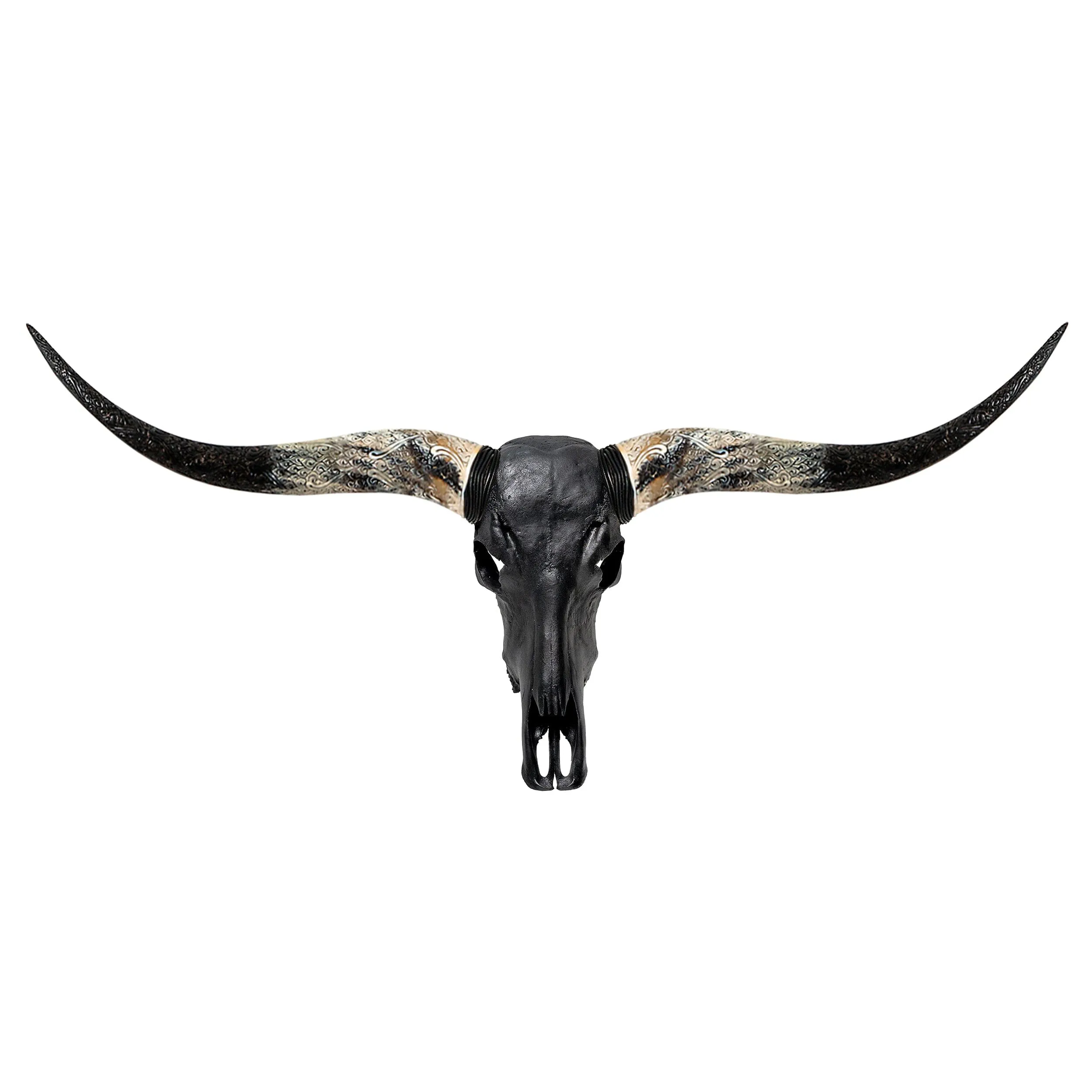 Longhorn Skull - Matte Black Storm