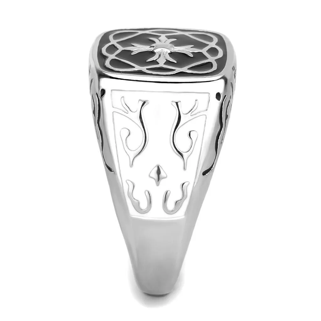 Mens Cross Ring Stainless Steel Epoxy Rings Style