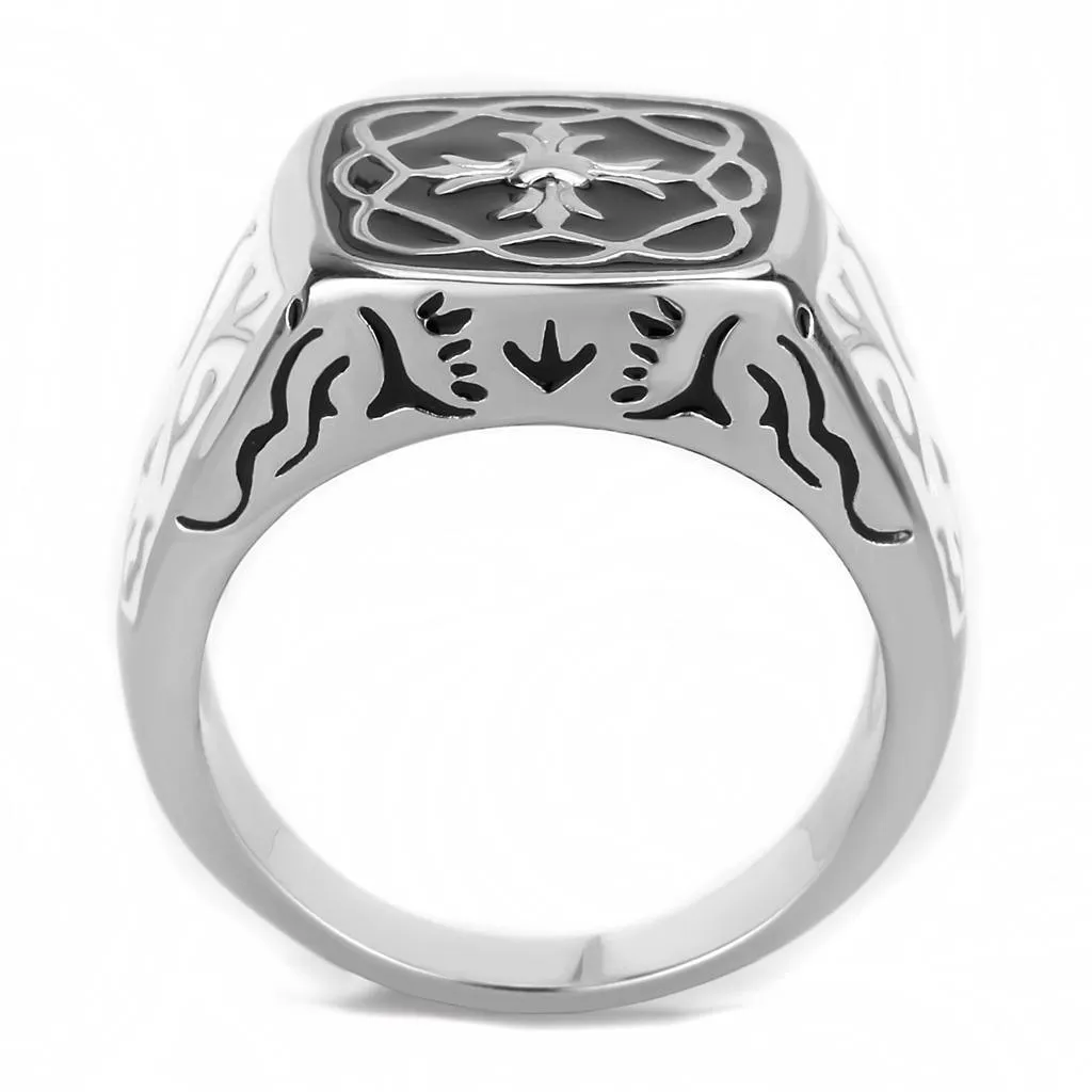 Mens Cross Ring Stainless Steel Epoxy Rings Style