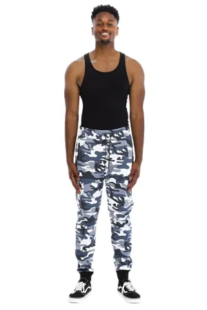 Mens Heather Camo Gray Cotton Sweat Pants