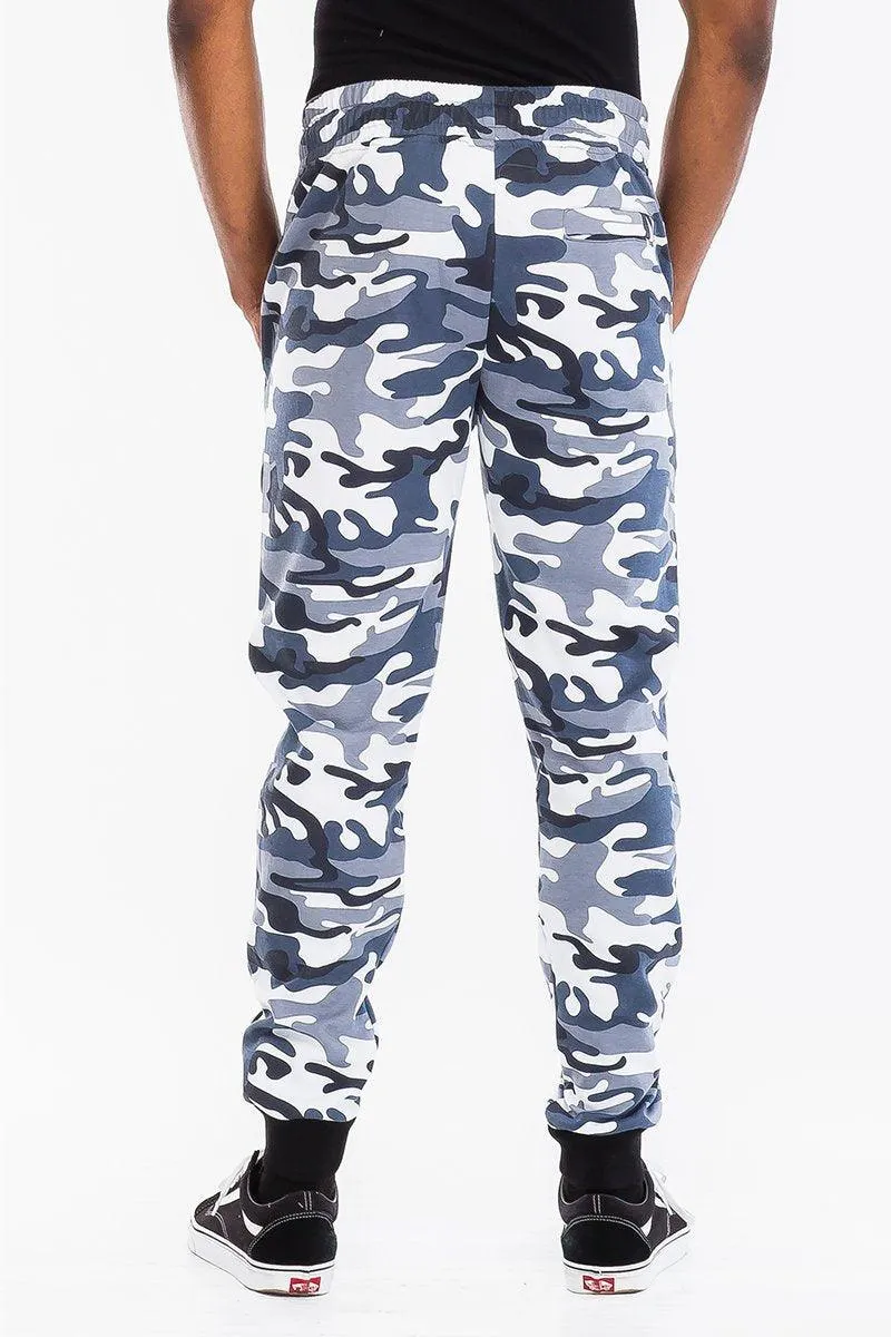 Mens Heather Camo Gray Cotton Sweat Pants