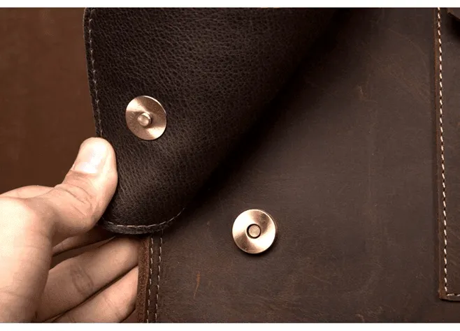 Mens Leather Business Backpack Rucksack Vintage
