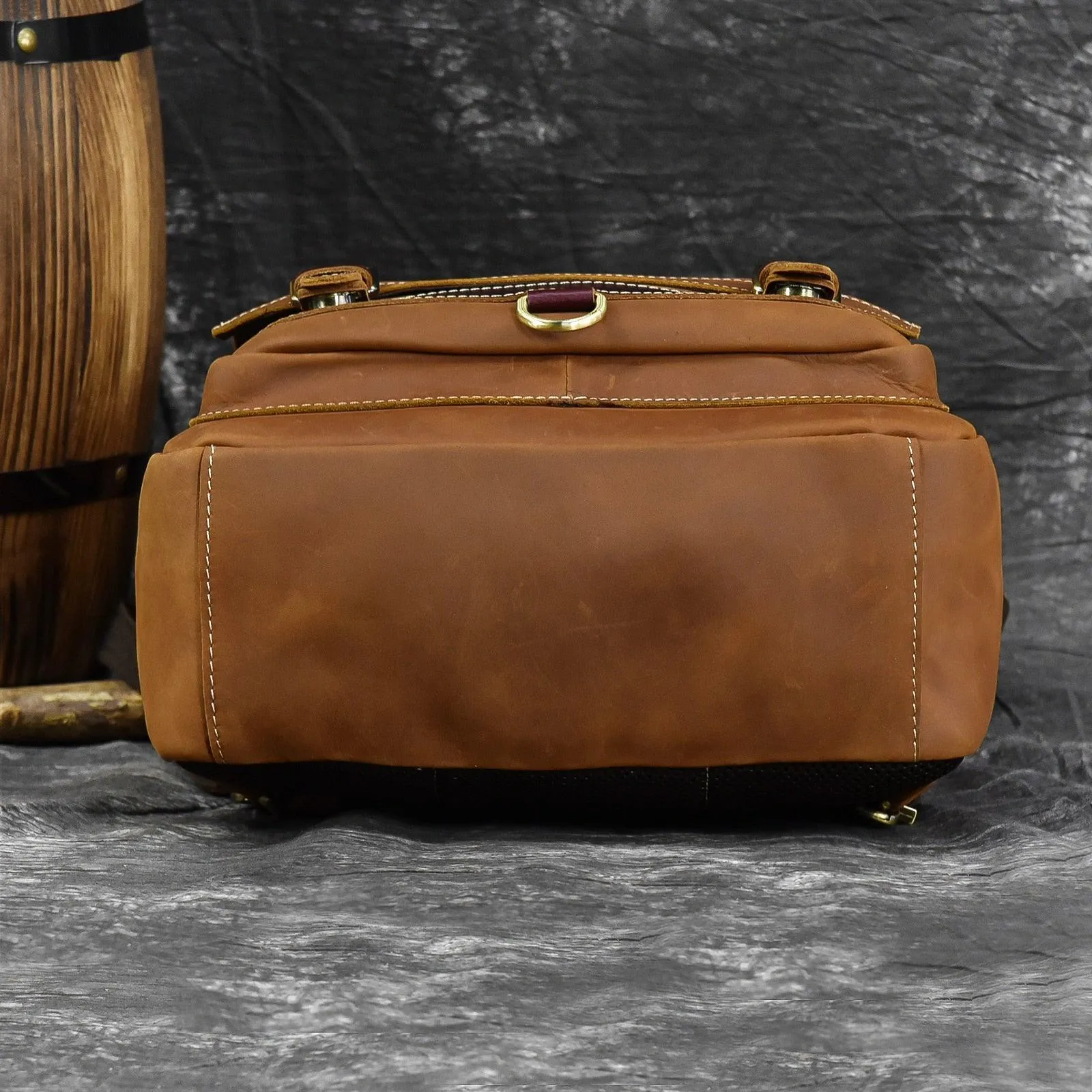 Mens Leather Shoulder Backpack Sling Travel Weekender Bag
