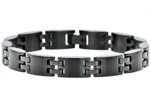 Mens Matte Finish Black Stainless Steel Bracelet