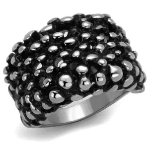 Mens Stainless Steel Black Epoxy Ring Men Silver Tone