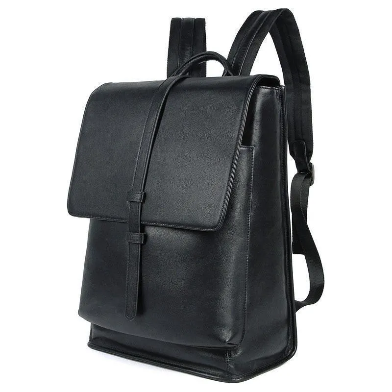Mens Teens Stylish Backpacks Leather Black Brown Travel