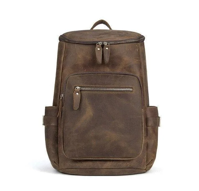 Mens Vintage Leather Backpack Stylish Overnight Or Daypack