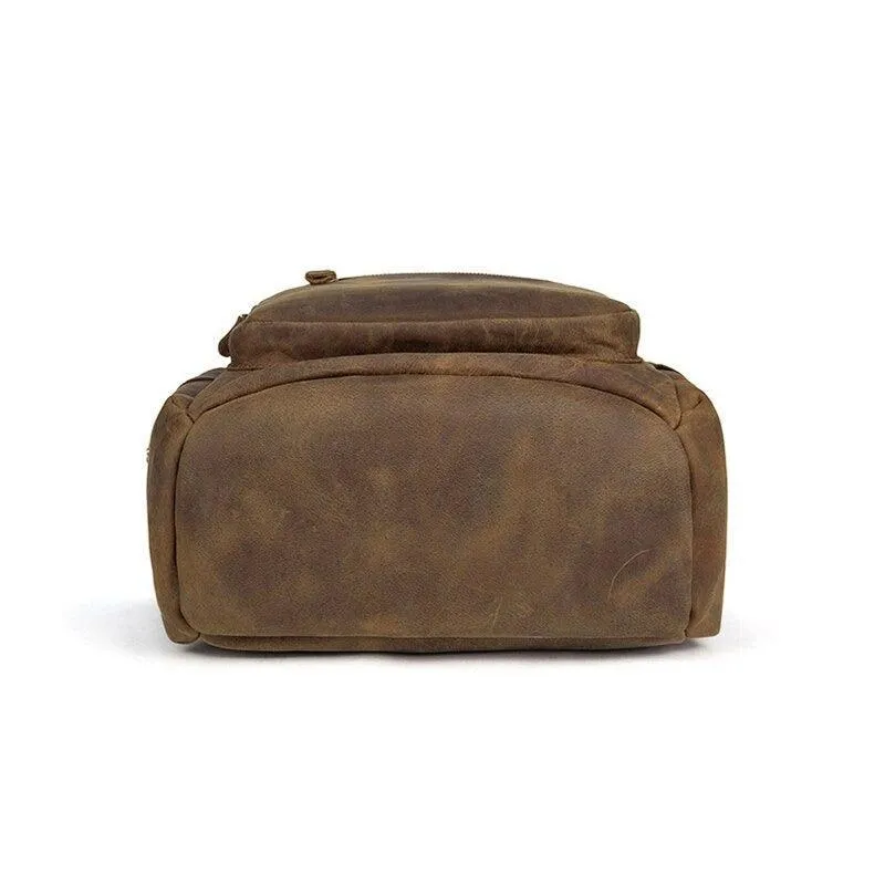 Mens Vintage Leather Backpack Stylish Overnight Or Daypack