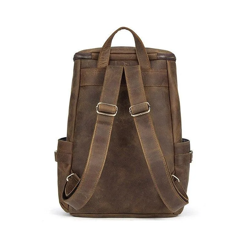 Mens Vintage Leather Backpack Stylish Overnight Or Daypack