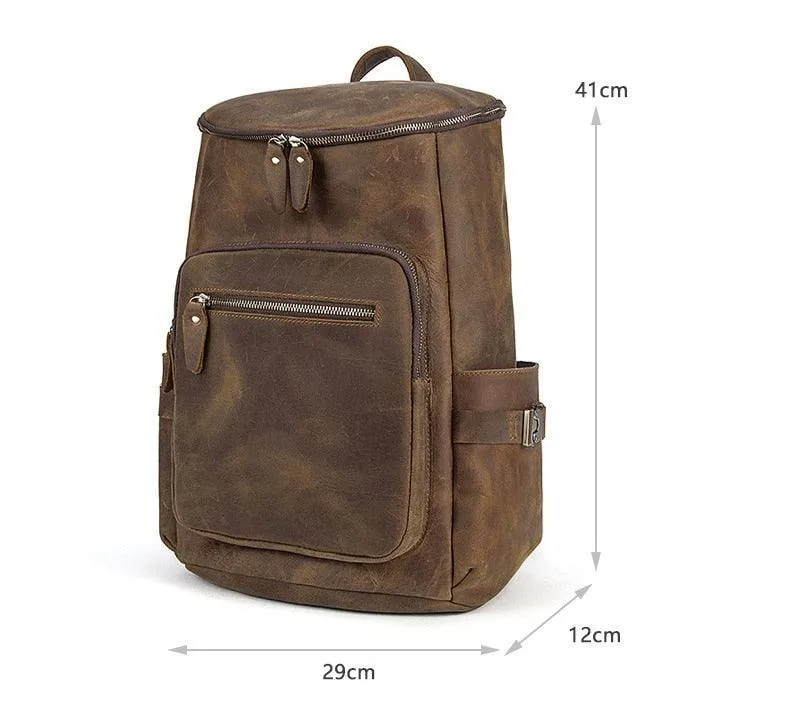 Mens Vintage Leather Backpack Stylish Overnight Or Daypack