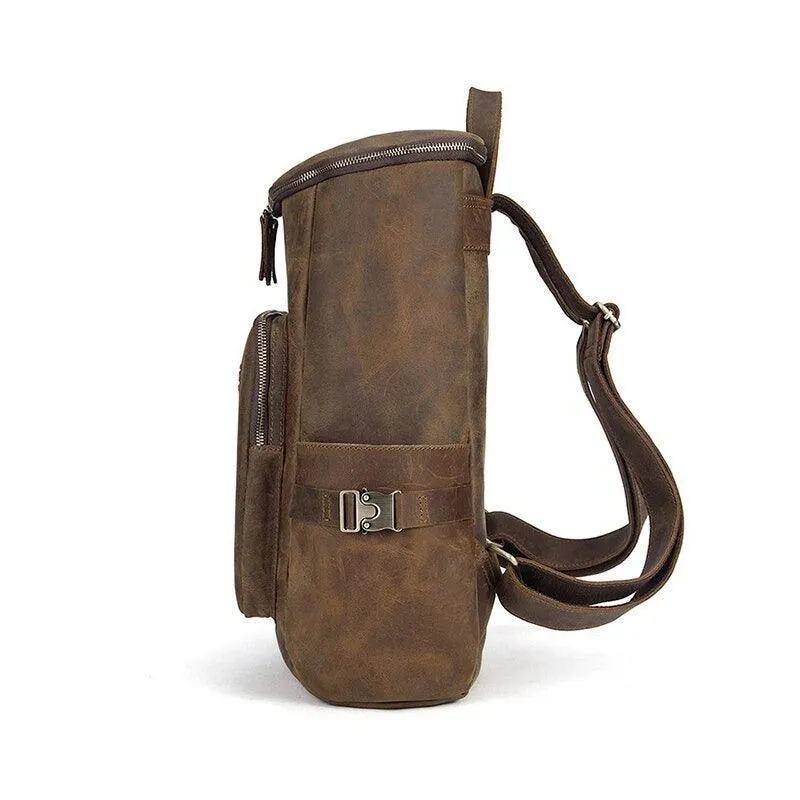 Mens Vintage Leather Backpack Stylish Overnight Or Daypack