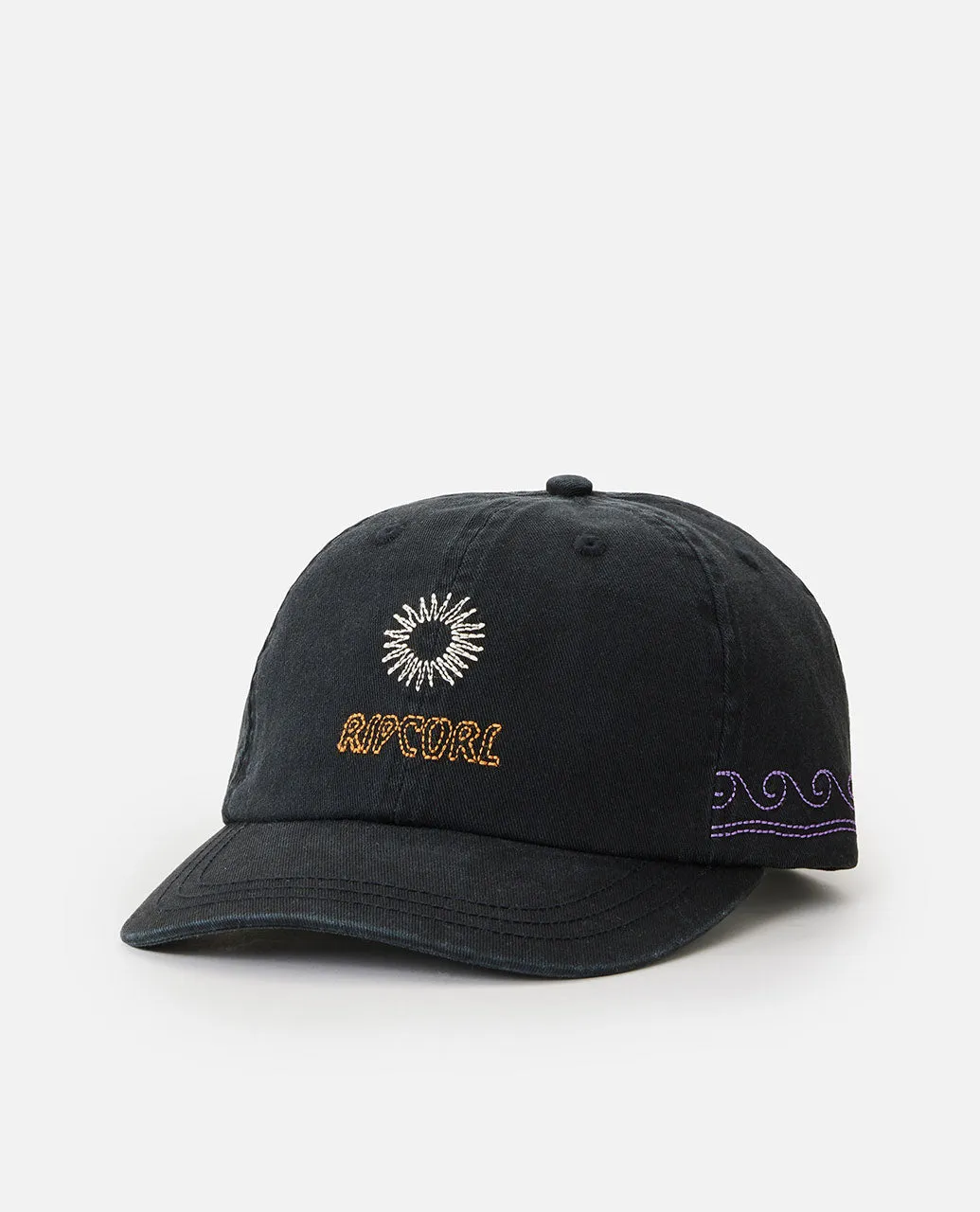 Mixed 6 Panel Cap - Washed Black