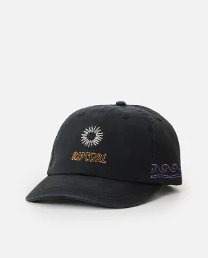 Mixed 6 Panel Cap - Washed Black