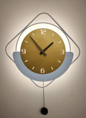 Moonlit Meadow Black and Gold Wall Clock (2615-G)