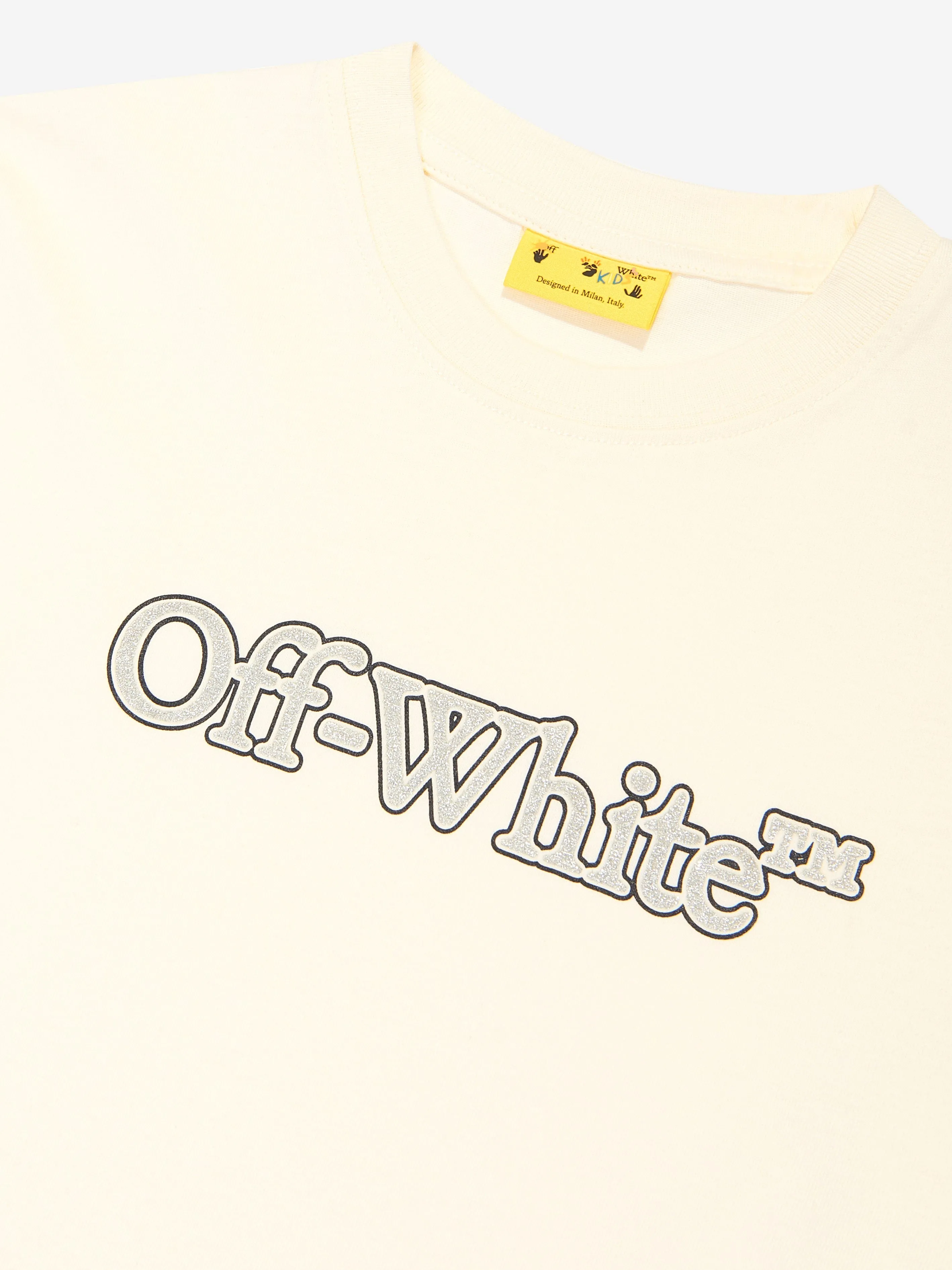 Off-White Girls Big Bookish T-Shirt in Ivory