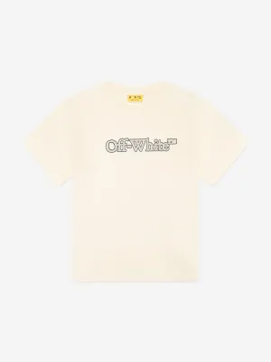 Off-White Girls Big Bookish T-Shirt in Ivory