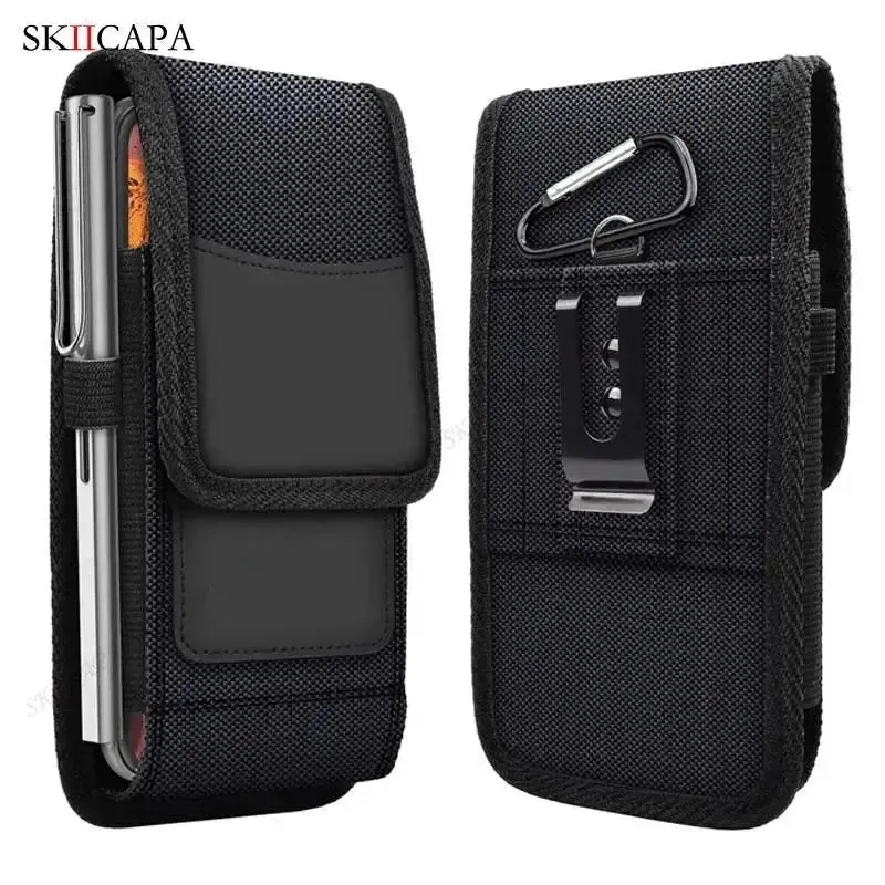 Oxford Cloth Leather Waist Bag for Samsung S24 Ultra Plus with Belt Clip Holster - Compatible with Galaxy A15 A05S A05 A25