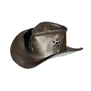 Premium Horse Riding Cowboy Leather Top Hat