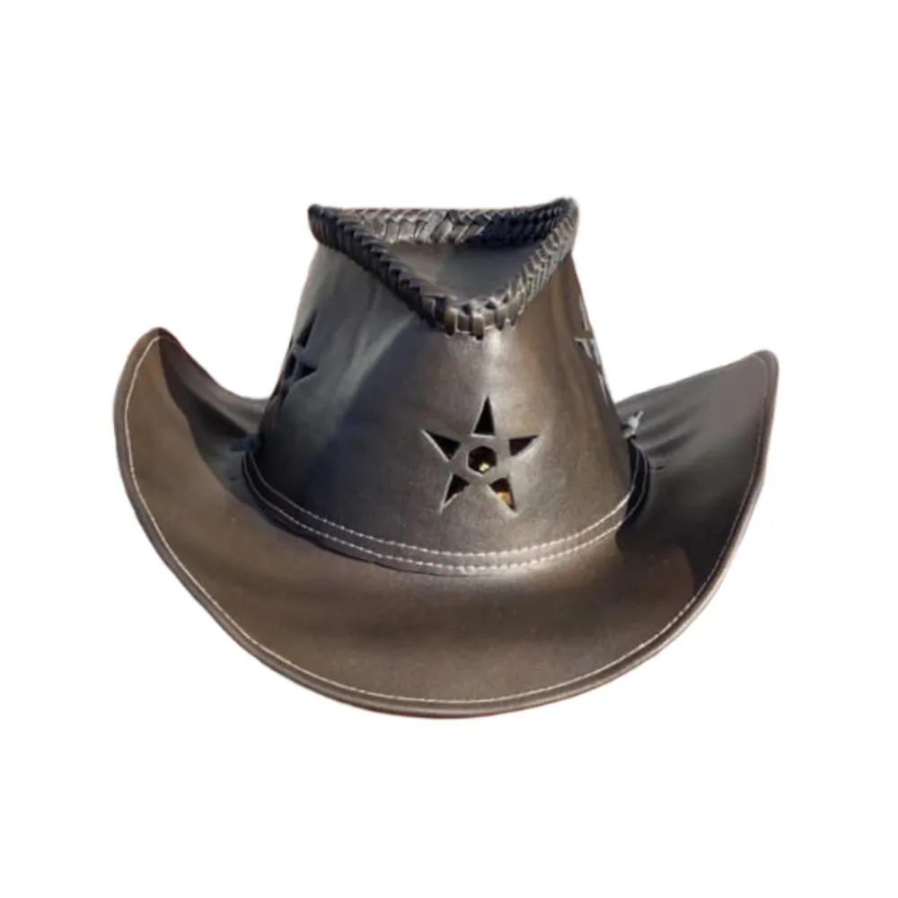 Premium Horse Riding Cowboy Leather Top Hat