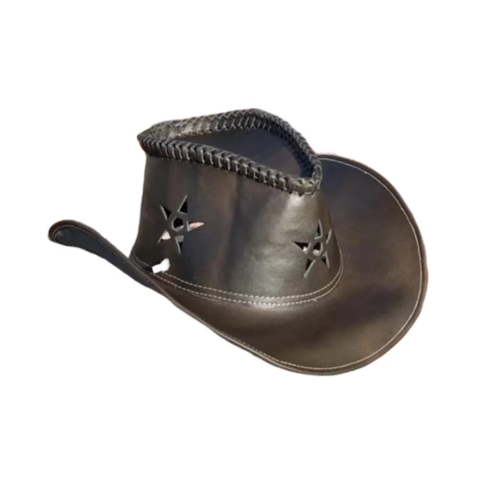 Premium Horse Riding Cowboy Leather Top Hat