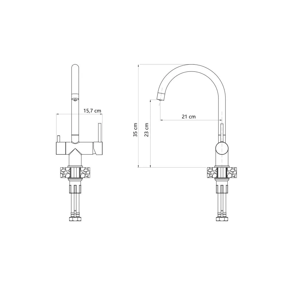 Quadron Caren 3-Way Filter Tap Pure Black, stainless steel