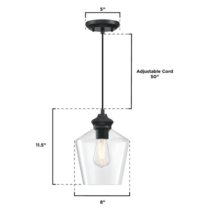 Ramsey Mini Pendant, Matte Black Finish