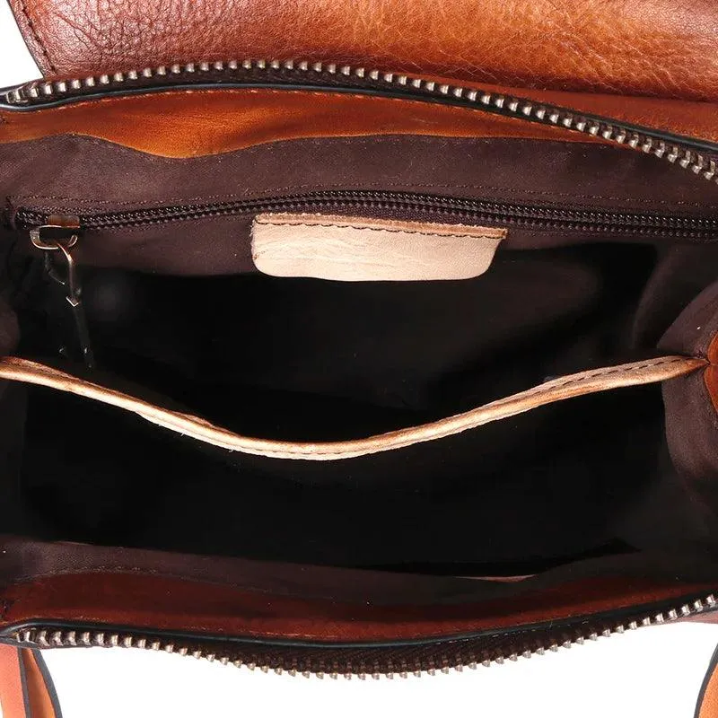 Retro Design Womens High Quality Leather Backpack Daypack