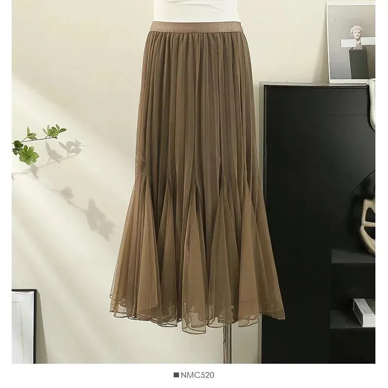 Reversible High-Waist Pleated Skirt