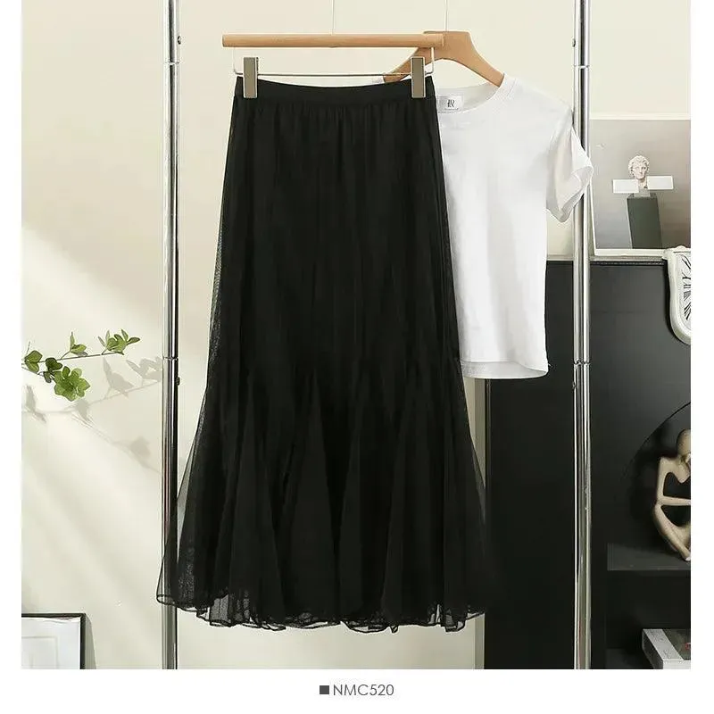 Reversible High-Waist Pleated Skirt