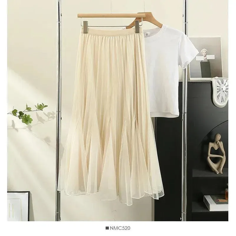 Reversible High-Waist Pleated Skirt