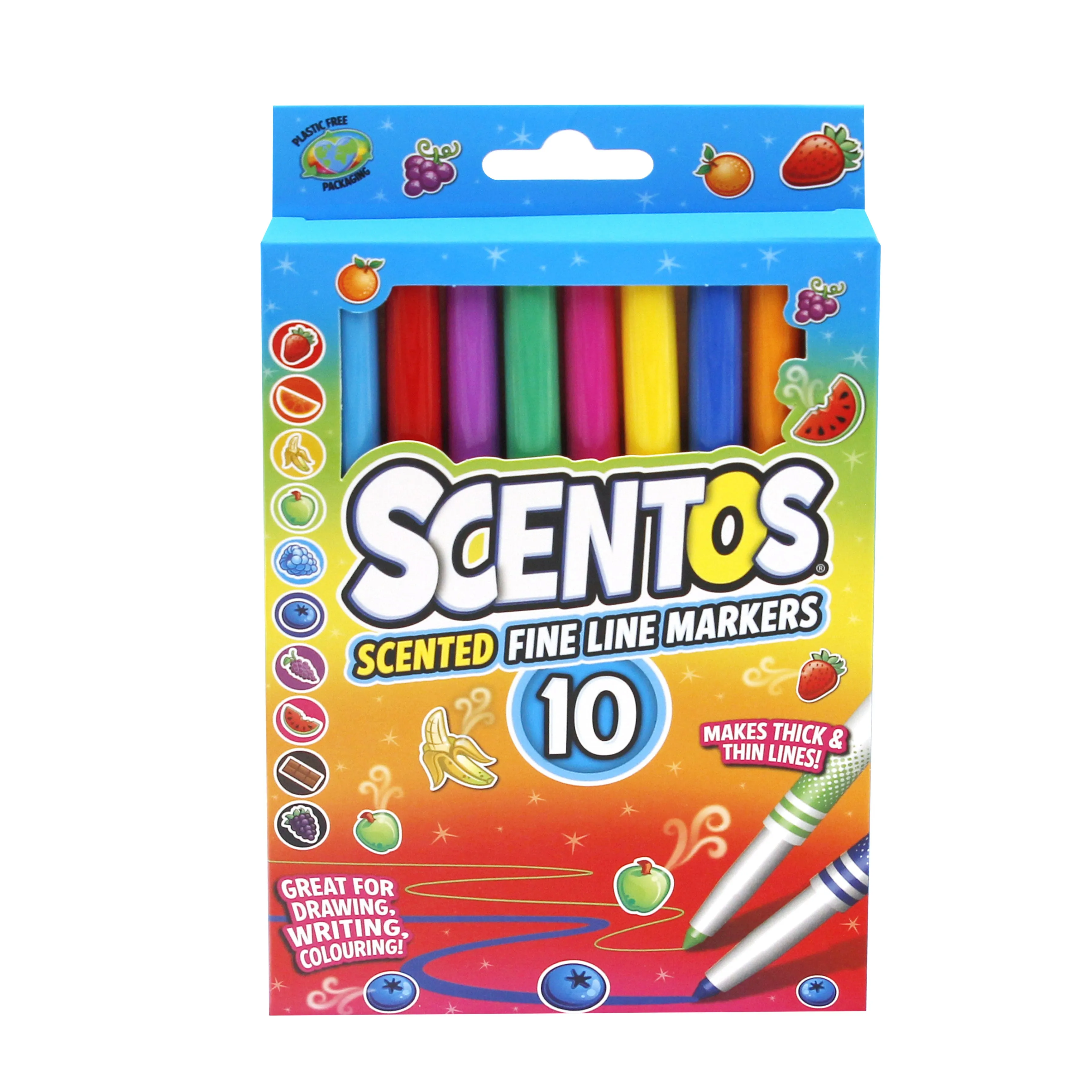 Scentos Scented Fine Line Markers, Pack Of 10