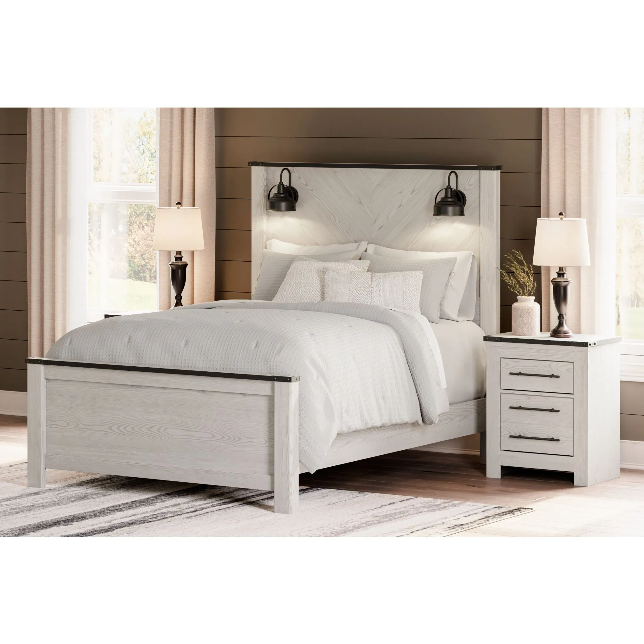 Schoenberg Queen Panel Bed - White