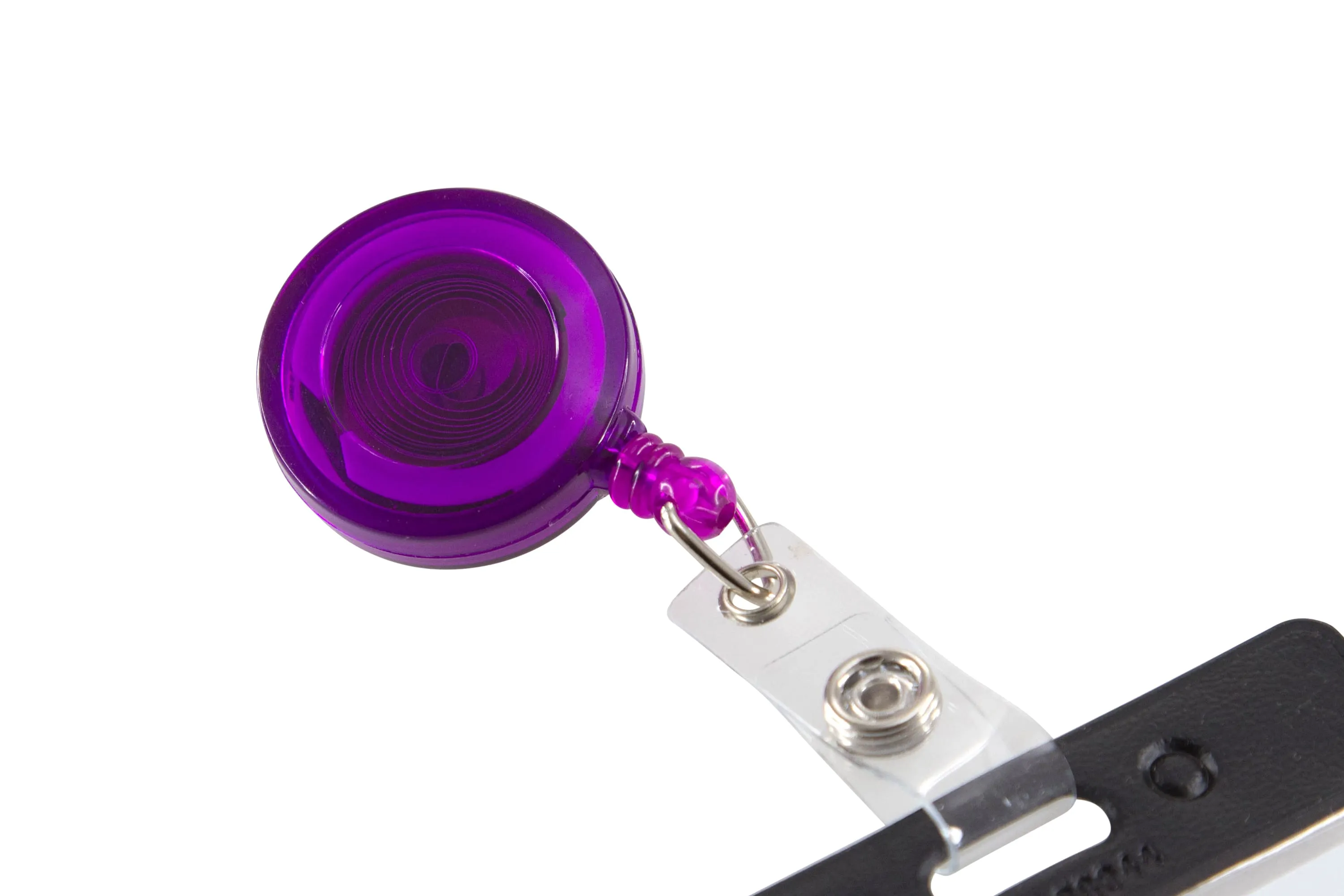 SICURIX Translucent ID Badge Reels Round Belt Clip Strap 4 Pack RED BLUE CLEAR PURPLE (68884)