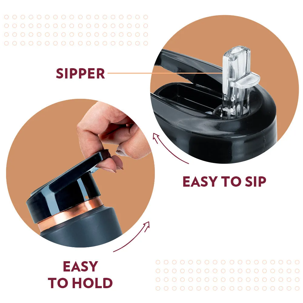 Sipper Copper Bottle, Grey, 750 ml