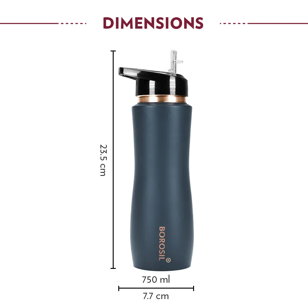 Sipper Copper Bottle, Grey, 750 ml