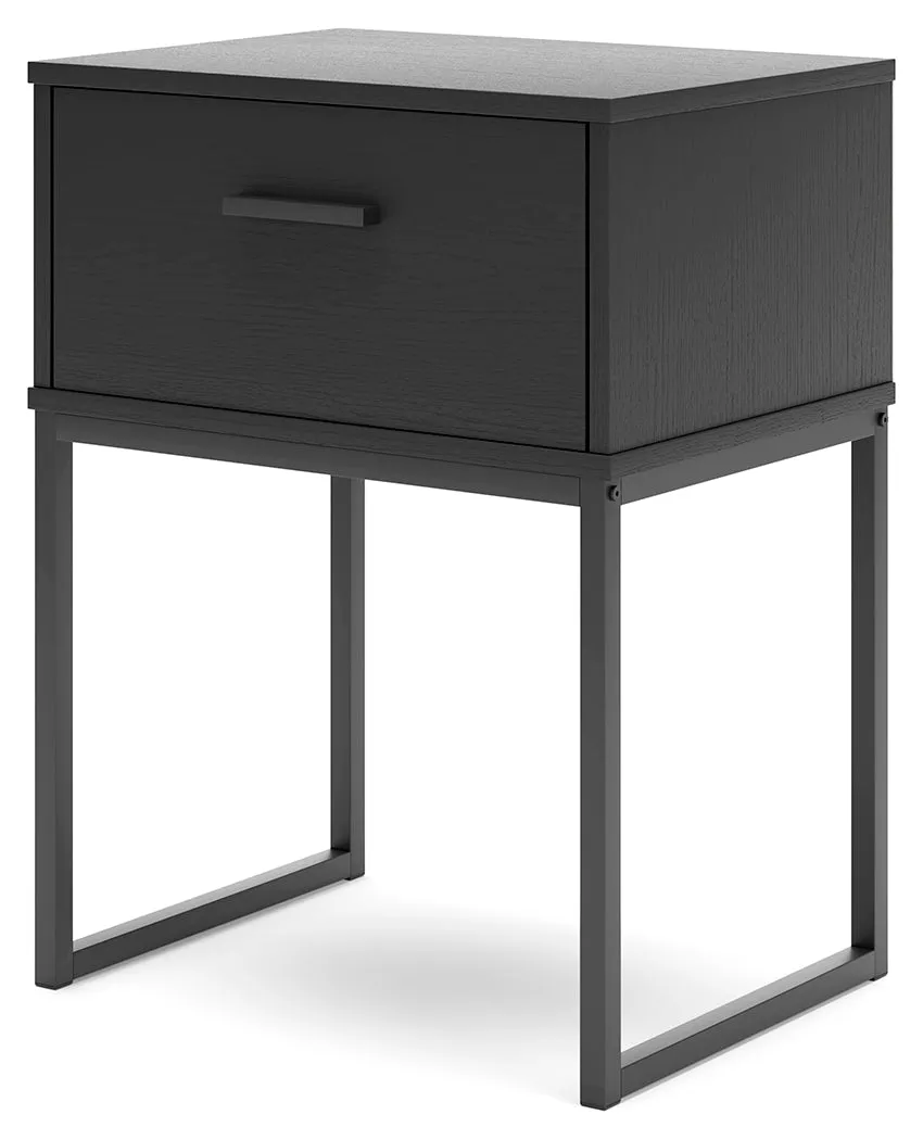 Socalle Twin Panel Platform Bed with Dresser and 2 Nightstands in Black