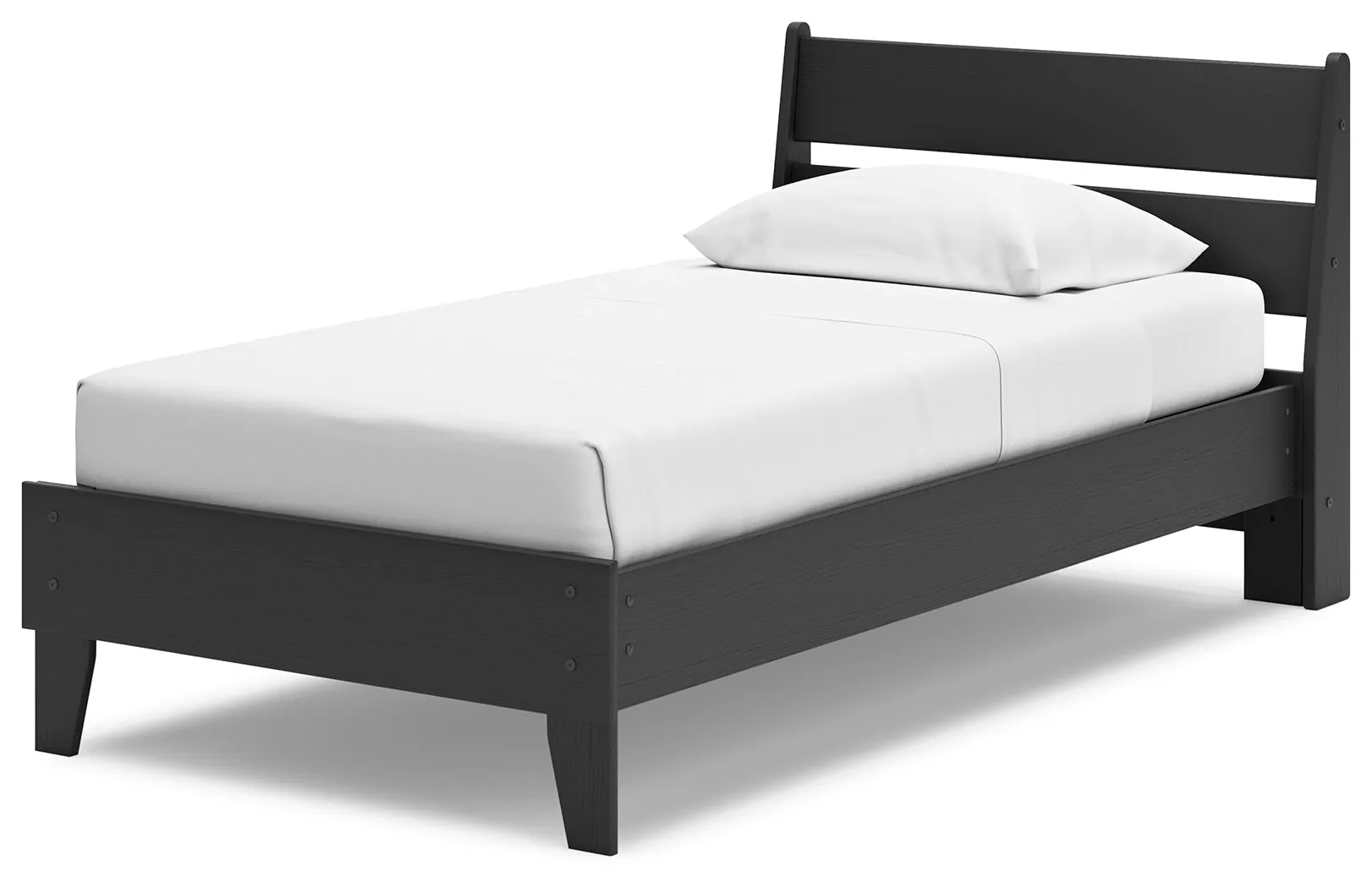 Socalle Twin Panel Platform Bed with Dresser and 2 Nightstands in Black