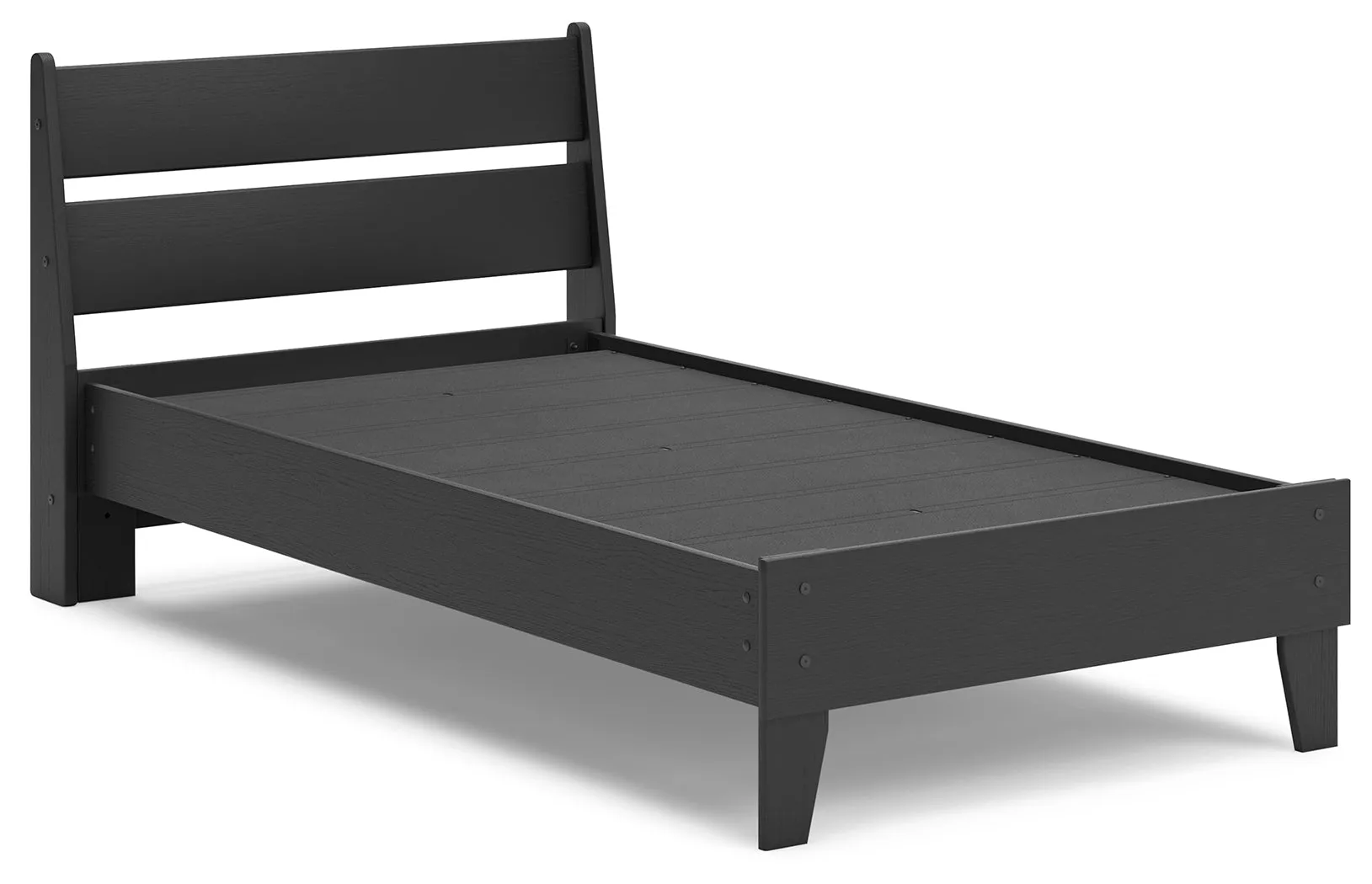 Socalle Twin Panel Platform Bed with Dresser and 2 Nightstands in Black