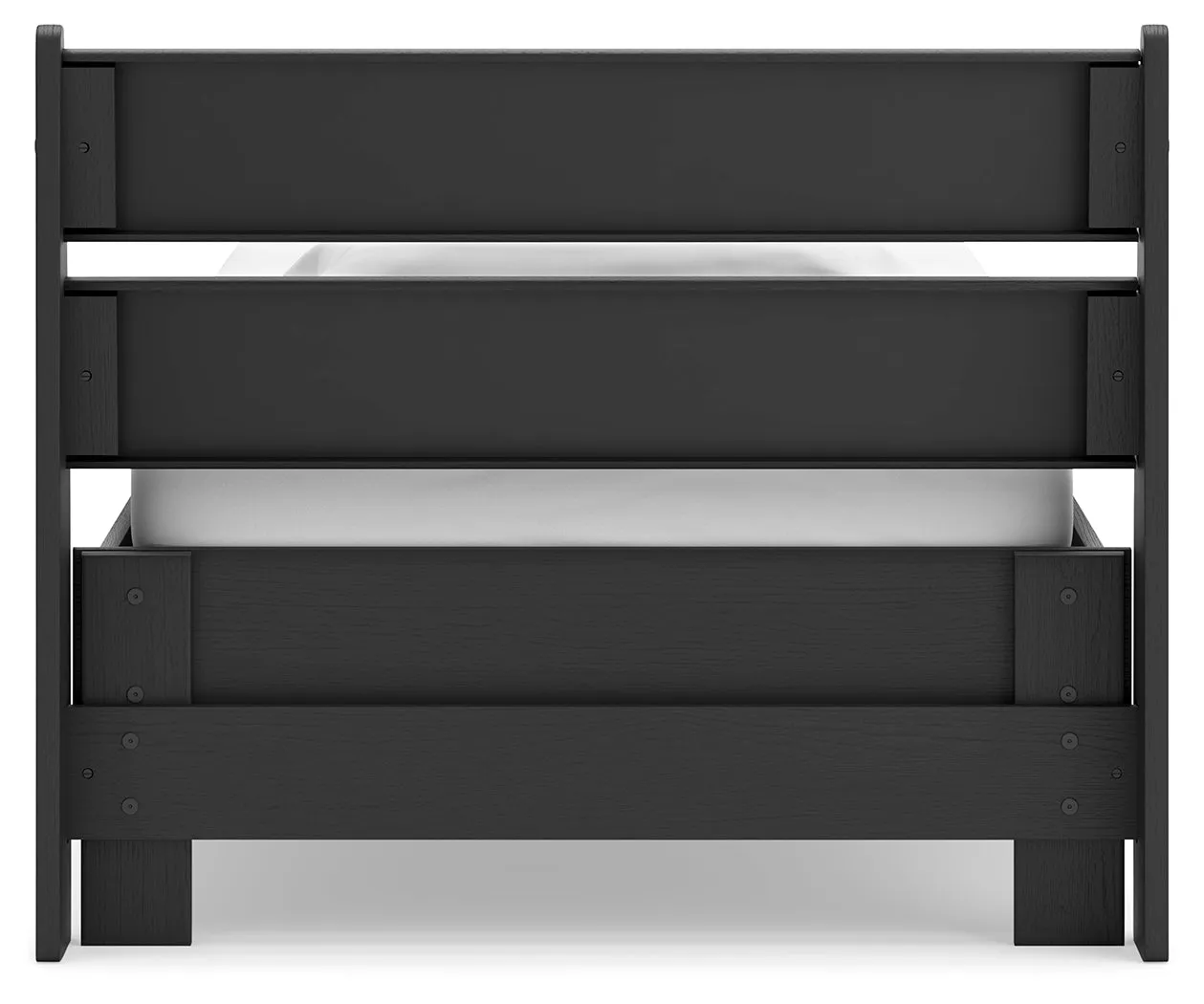Socalle Twin Panel Platform Bed with Dresser and 2 Nightstands in Black