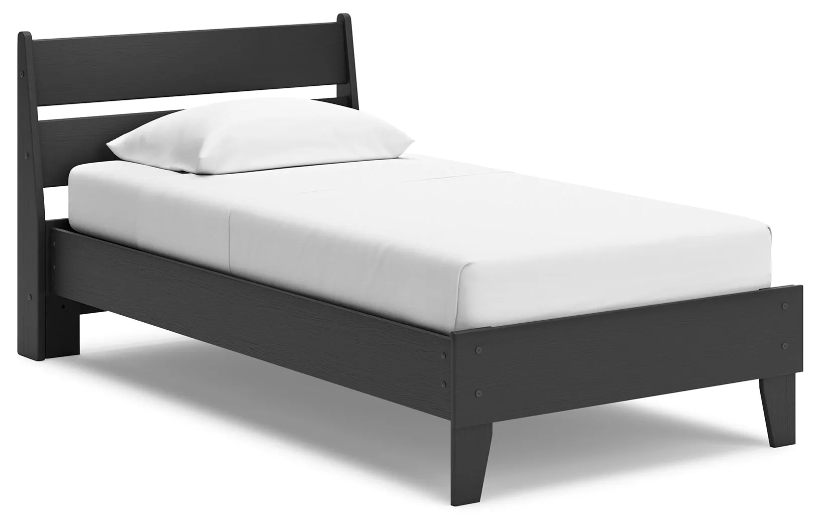Socalle Twin Panel Platform Bed with Dresser and 2 Nightstands in Black